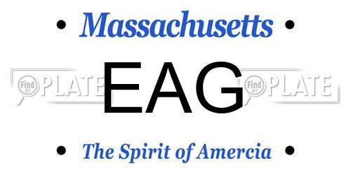 EAG Massachusetts License Plate