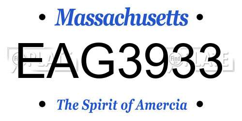 EAG3933 Massachusetts License Plate