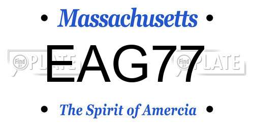 EAG77 Massachusetts License Plate