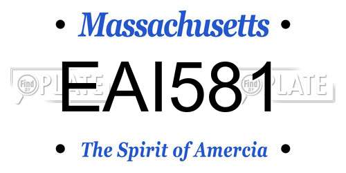 EAI581 Massachusetts License Plate