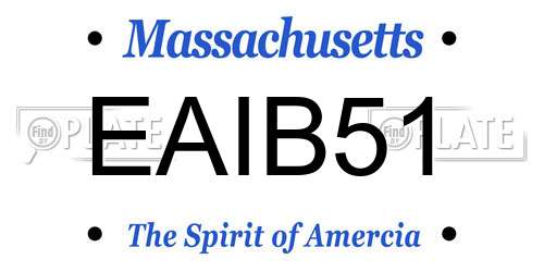 EAIB51 Massachusetts License Plate