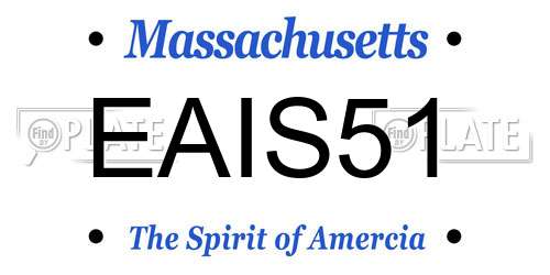 EAIS51 Massachusetts License Plate