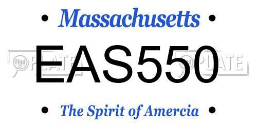 EAS550 Massachusetts License Plate