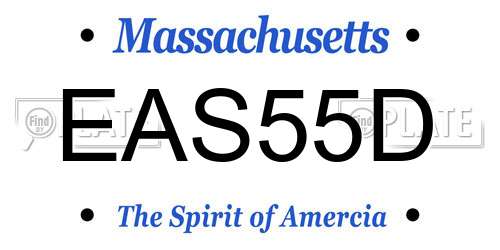 EAS55D Massachusetts License Plate