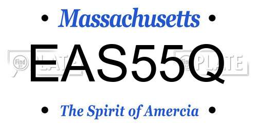 EAS55Q Massachusetts License Plate