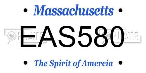EAS580 Massachusetts License Plate