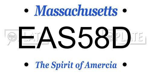EAS58D Massachusetts License Plate