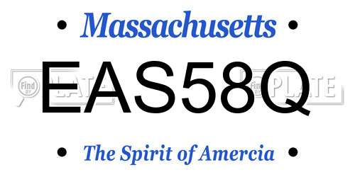 EAS58Q Massachusetts License Plate
