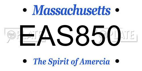 EAS850 Massachusetts License Plate