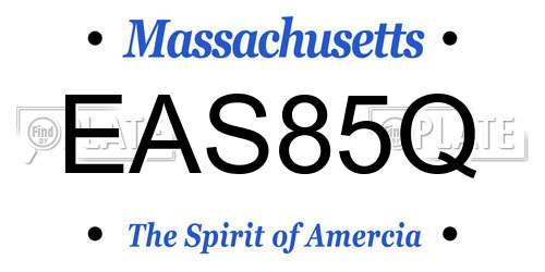 EAS85Q Massachusetts License Plate