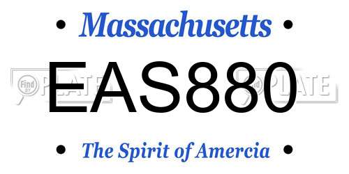EAS880 Massachusetts License Plate