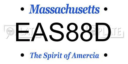 EAS88D Massachusetts License Plate