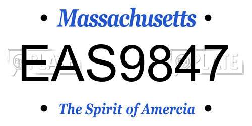 EAS9847 Massachusetts License Plate