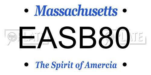 EASB80 Massachusetts License Plate
