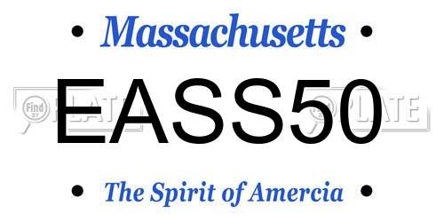 EASS50 Massachusetts License Plate