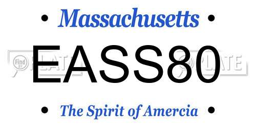 EASS80 Massachusetts License Plate