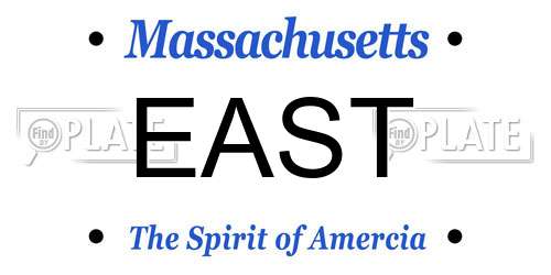EAST Massachusetts License Plate