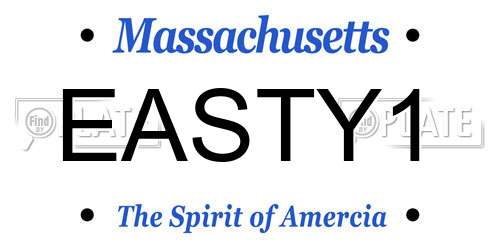 EASTY1 Massachusetts License Plate