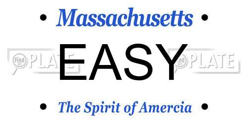 EASY Massachusetts License Plate