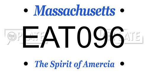 EAT096 Massachusetts License Plate