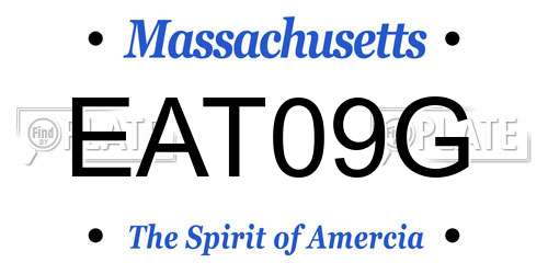 EAT09G Massachusetts License Plate