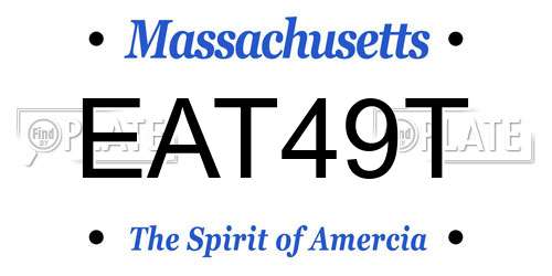EAT49T Massachusetts License Plate