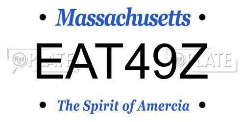 EAT49Z Massachusetts License Plate