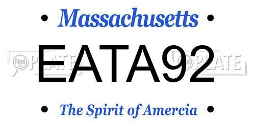 EATA92 Massachusetts License Plate