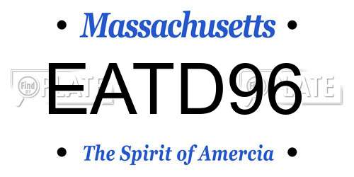 EATD96 Massachusetts License Plate