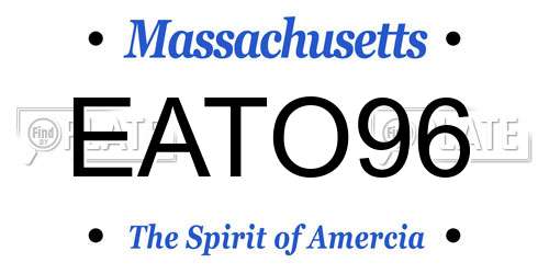 EATO96 Massachusetts License Plate