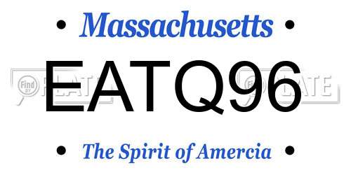 EATQ96 Massachusetts License Plate