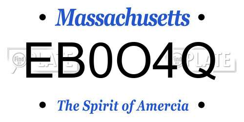 EB0O4Q Massachusetts License Plate