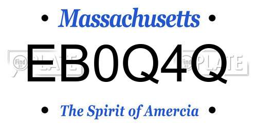 EB0Q4Q Massachusetts License Plate