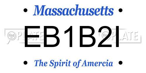 EB1B2I Massachusetts License Plate