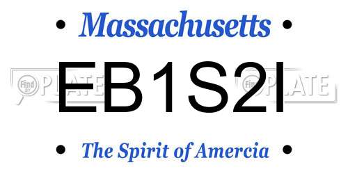 EB1S2I Massachusetts License Plate