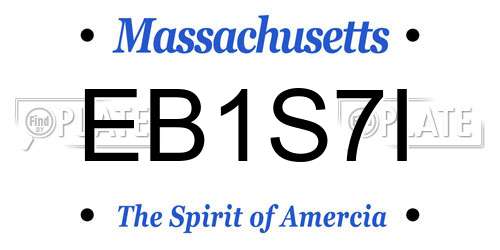 EB1S7I Massachusetts License Plate