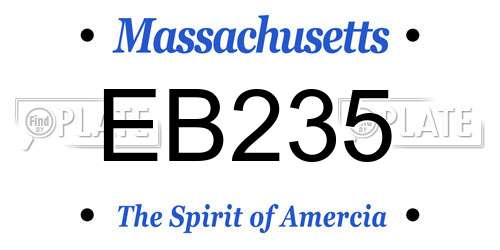 EB235 Massachusetts License Plate