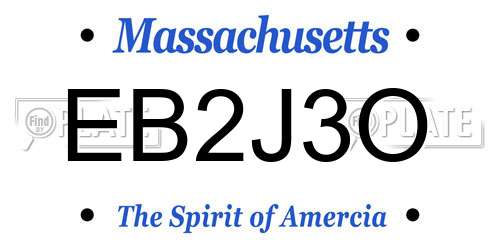 EB2J3O Massachusetts License Plate