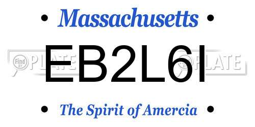 EB2L6I Massachusetts License Plate