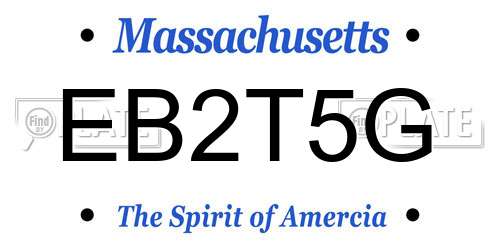 EB2T5G Massachusetts License Plate