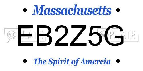 EB2Z5G Massachusetts License Plate
