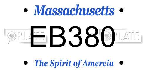 EB380 Massachusetts License Plate