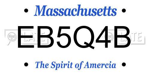EB5Q4B Massachusetts License Plate