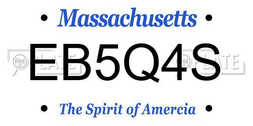 EB5Q4S Massachusetts License Plate