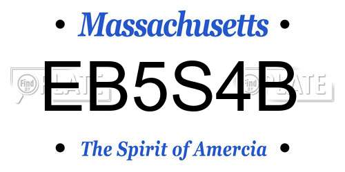 EB5S4B Massachusetts License Plate