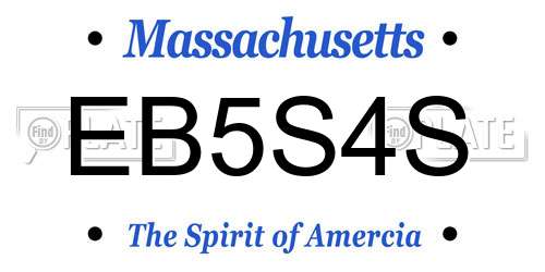 EB5S4S Massachusetts License Plate