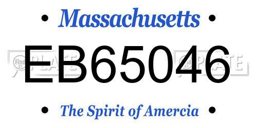 EB65046 Massachusetts License Plate