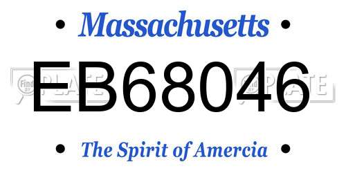 EB68046 Massachusetts License Plate