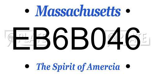 EB6B046 Massachusetts License Plate