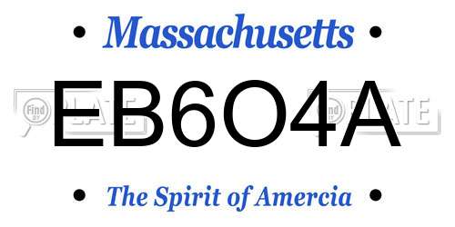 EB6O4A Massachusetts License Plate